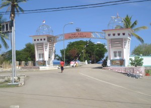 Gebang Perbatasan Indonesia dan Timor Leste (foto Panoramio.com) 